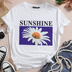 Цветочный Повседневный Футболки Shein