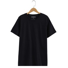 Однотонная футболка со спущенным рукавом Shein