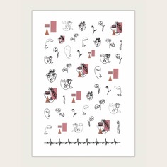 1 лист наклейки для ногтей абстрактного искусства Shein