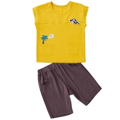 Шорты и майка с аппликацией для мальчиков Shein