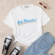 Футболка с текстовым принтом Shein