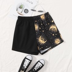 графический принт Повседневный Шорты размер плюс Shein