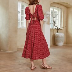 Открытая спина Сердечко Бохо Платье Shein