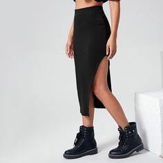 Юбка с высоким разрезом Shein
