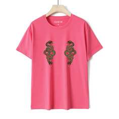 Животный Повседневный Футболки Shein