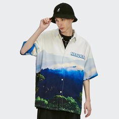 Мужская рубашка с оригинальным рисунком Shein
