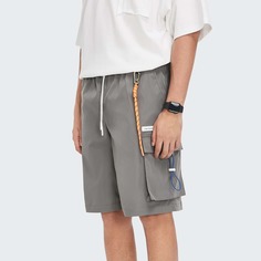 Карман буква Улица Мужские шорты Shein