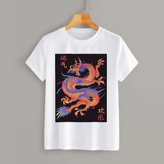 Животный Повседневный Футболки Shein