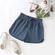 на кулиске Одноцветный Спортивный Шорты Shein