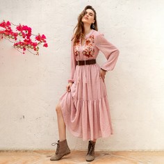 Платье с бахромой в горошек без бикини Shein