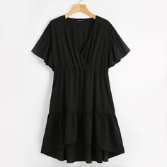 Асимметричное платье размера плюс с v-образным воротником Shein