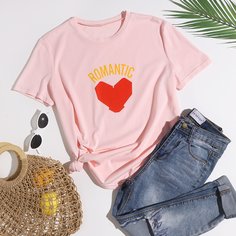 буква Повседневный Футболки Shein