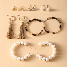 Серьги с искусственным жемчугом 6 пар Shein