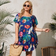 Платье размера плюс с оригинальным принтом Shein