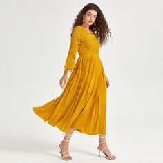 на молнии Одноцветный Бохо Платье Shein