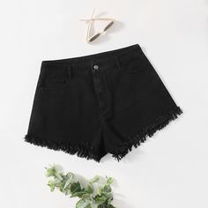 Джинсовые шорты размера плюс Shein
