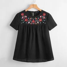 Топ с вышивкой Shein