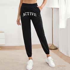 буква Спортивные брюки Shein