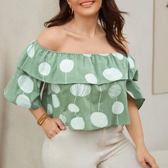 Блузка размера плюс в горошек Shein