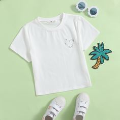 Топ с оригинальным принтом для девочек Shein