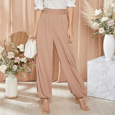 Однотонные брюки с узлом Shein