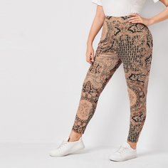 Леггинсы размера плюс с цветочным принтом Shein