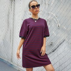 Платье-футболка в полоску Shein