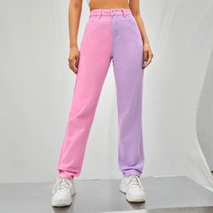 Двухцветные джинсы мом Shein