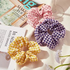 Резинка для волос в клетку из 3 предметов Shein
