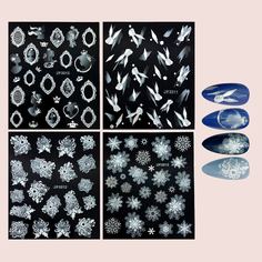 4 листа стикер для дизайна ногтей с оригинальным принтом 4шт Shein