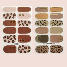 2 листа наклейки для дизайна ногтей с леопардовым принтом Shein