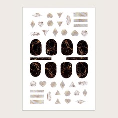 1 лист Стикер для дизайна ногтей с мраморным рисунком Shein