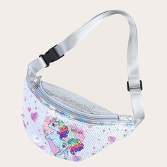 Поясная сумка с рисунком единорога и блестками для девочек Shein