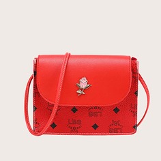 Металлическая сумка через плечо с цветочным декором Shein