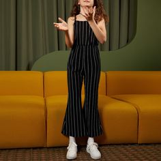 Комбинезон на бретелях в полоску для девочек Shein