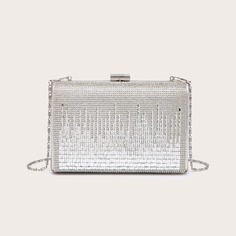 Сумка-бокс с цепочкой и стразами Shein