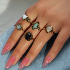 5шт винтажное кольцо Shein