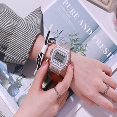 1шт электронные часы с прозрачным ремешком и 1шт браслет Shein
