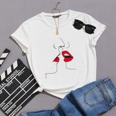 Объект Повседневный Футболки Shein