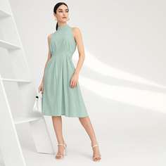 на молнии Одноцветный Элегантный Платье Shein