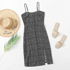 Разрез цветочный Бохо Платье Shein