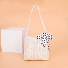 Соломенная сумка с бантом в горошек Shein