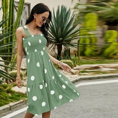 Платье в горошек на бретельках Shein