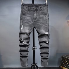 Мужские рваные джинсы скинни Shein