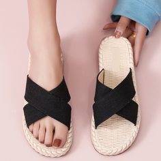 Одноцветный Модный Тапочки и вьетнамки Shein
