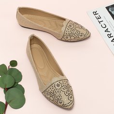 со стразами Одноцветный Модный Балетки Shein