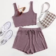 Вязаная майка и шорты Shein