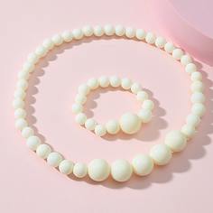 Браслет и ожерелье из бусин для девочек Shein