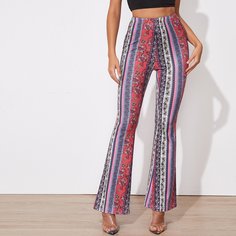 Цветочный Повседневный Брюки Shein