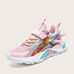 Сетчатые кроссовки на липучке для девочек Shein